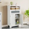Dcolora Freestanding Bathroom Cabinet with Flip Glass Drawer - 3 of 4