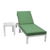LeisureMod Chelsea Modern Outdoor Weathered Grey Chaise Lounge Chair With Side Table and Cushions - 3 of 4