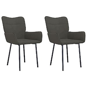 vidaXL Dining Chairs, 2 Pcs, Dark Gray Velvet - 1 of 4
