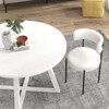 NicBex Round Dining Room Table Set for 2 Morden Dining Room Table with 2 Boucle Chairs and Trestle Base for Kitchen - 4 of 4