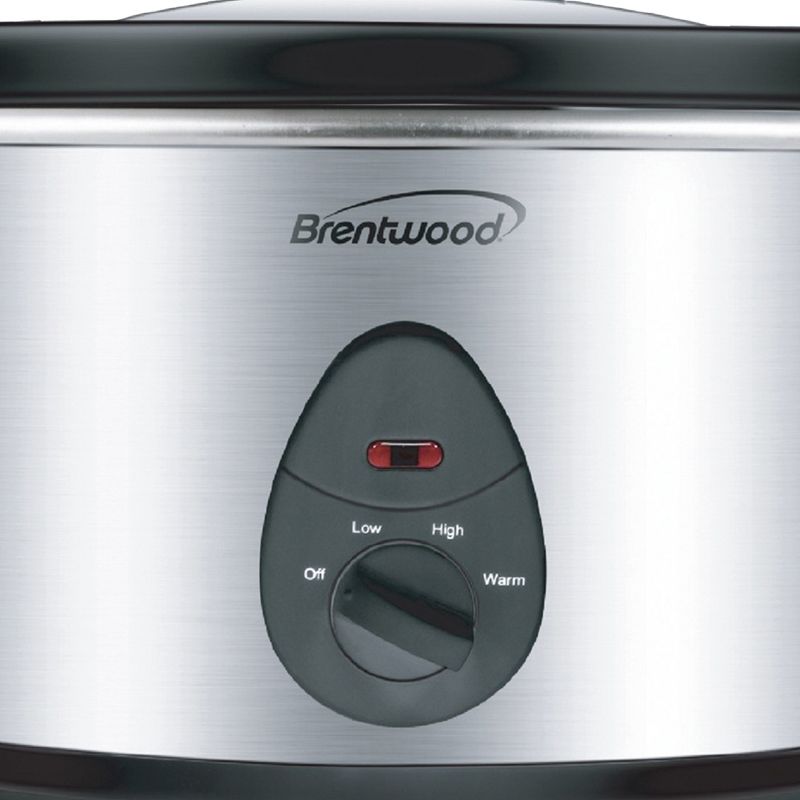 Brentwood 1.5 Quart Slow Cooker in Stainless Steel with 3 Settings, 3 of 5