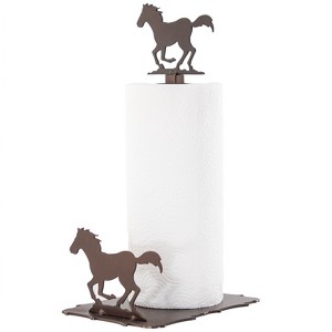 5 Star Super Deals Rustic Horse Paper Towel Holder - Decorative Farmhouse Metal Kitchen Roll Stand Dispenser w/ Horse Silhouettes for Countertops - 1 of 3