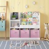 Kids Bookshelf,Book Rack with 3 Collapsible Fabric Storage Bins,Book Display Rack and Toy Storage Organizer for Bedroom Nursery-Baofuwish - 2 of 4