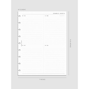 2026 Dated Vertical Weekly Planner Inserts | Monday Start | Cloth & Paper - 1 of 4