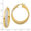 Black Bow Jewelry 13mm Glitter Infused Crossover Round Hoops in Gold Tone Silver, 35mm - 3 of 4