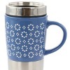 Mr. Coffee Travertine 16 Ounce Stoneware and Stainless Steel Travel Mug With Lid in Blue - 3 of 4