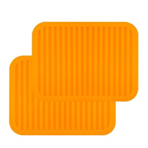 Wrapables Silicone Trivet, Multi-use Durable Flexible Non-Slip Insulated Silicone Mat (Set of 2), Orange - 1 of 4