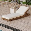 Acacia Wood Outdoor Reclining Lounge Chair  with Water-Resistant Cushions - 4 of 4