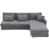 YOOCOZZ L-Shaped Corduroy Sectional Sofa with Chaise Lounge and Skirted Design - 2 of 4