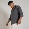 Campus Sutra Men Men's Ash Grey Stripe-Creased Shirt - 3 of 4