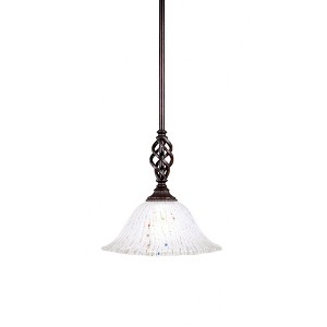 Toltec Lighting Elegante 1 - Light Pendant in  Dark Granite with 10" Frosted Crystal  Shade - 1 of 1