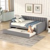 PAGED Twin Size Velvet Fabric Daybed Modern Wooden Bed Frame with 2 Storage Drawers for Bedroom and Living Room - 2 of 4