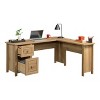 Gulches Brown L-Shaped Desk - 65.12" Large 1" Thick Surface, File Drawer (Letter-Size) + Top Drawer, Cord Grommets, Sturdy - 3 of 4