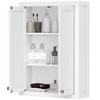 HOMCOM Bathroom Wall Cabinet, Modern Medicine Cabinet Wall Mounted, Over The Toilet Space Saver with 2 Doors and 2 Adjustable Shelves, White - 4 of 4