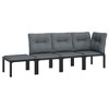 vidaXL 4 Piece Patio Lounge Set Black and Gray Poly Rattan - 2 of 4