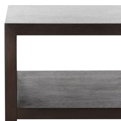 Munson Dark Oak Wood Console Table with Shelves