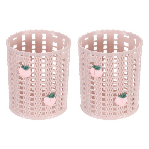 Unique Bargains Plastic Peach Decor Large-capacity Decorative Pencil Holder Pink 3.1x3.1x3.9 Inch - image 1 of 4