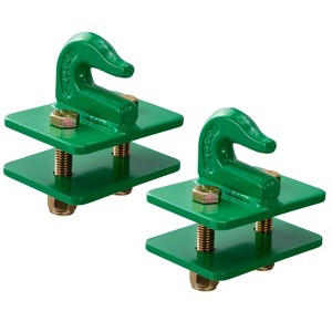 Vevor 3/8" Tractor Bucket Hooks Grade 70 Forged Steel 2 Pack Bolt On Grab Hooks Heavy Duty Mount With Backer Plate, Green - 1 of 4