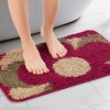 Unique Bargains Checked Washable Plush Shaggy Bath Mat 1 Pc - 2 of 4