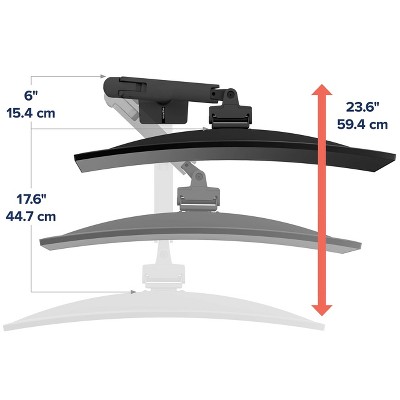 Matte Black Full-Motion Desk Mount for Curved Monitors