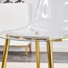 SEVOBAL Dining Chairs Set of 6 Modern Transparent Armless Chairs with Gold-Plated Metal Legs, Gold, 17.32"*18.11"*32.67" - 3 of 4