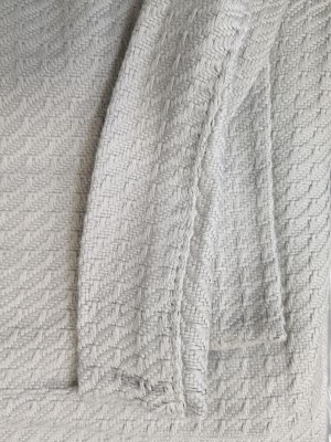Full/queen Textured Cotton Blanket White : Target