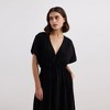 Reistor Womens V-neck Gathered Maxi Dress in Black - image 4 of 4