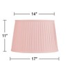 Springcrest Mapo 14" Top x 17" Bottom x 11" High x 11" Slant Lamp Shade Replacement Large Pink Drum Traditional Pleated Softback Washer Harp Finial - 4 of 4