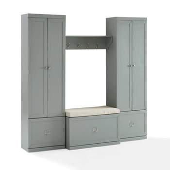 4pc Harper Entryway Set with Bench, Shelf and 2 Pantry Closets - Crosley
