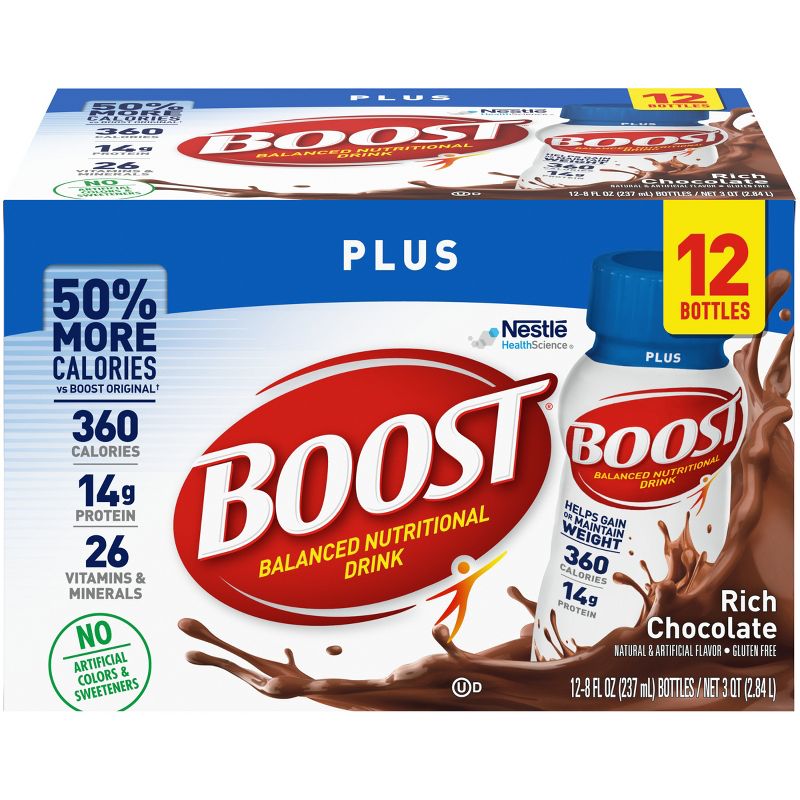 Boost Plus Nutritional Drink - Rich Chocolate - 8 fl oz/12pk, 1 of 7