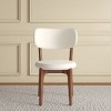 Set of 2 Upholstered Dining Chairs with Solid Wood Legs, PU Leather Armless Accent Chairs for Dining Room, Living Room, or Kitchen-Tanpinhause - 2 of 4