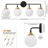 POWLIG 30.71-in 4-Light Black Gold Dimmable Bathroom Vanity Light with 5.9in Milk Opal Glass Globe Shade - 4 of 4