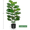 39in Artificial Fiddle Leaf Fig Tree – Realistic Faux Ficus Lyrata for Indoor/Outdoor Home, Office & Yard Decor - 3 of 4