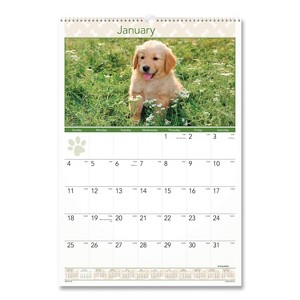 Puppies Monthly Wall Calendar, Puppies Photography, 15.5 x 22.75, White/Multicolor Sheets, 12-Month (Jan to Dec): 2026 - 1 of 4