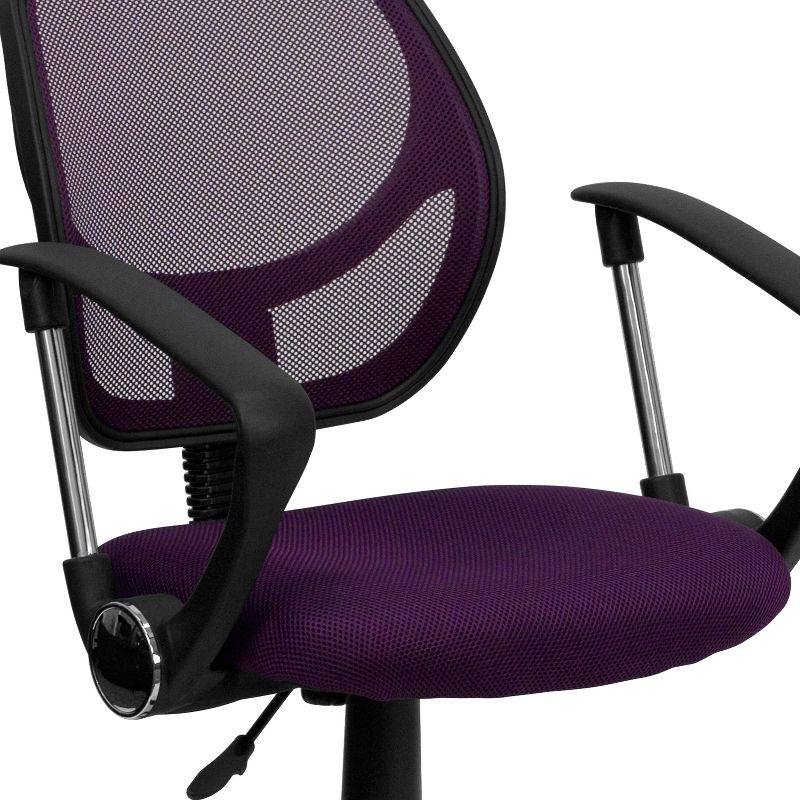 Emma and Oliver Mid-Back Mesh Swivel Task Office Chair with Curved Square Back and Arms, 5 of 11