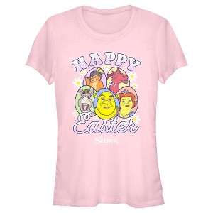Juniors Womens Shrek Happy Easter Cartoon Portraits T-Shirt - 1 of 4