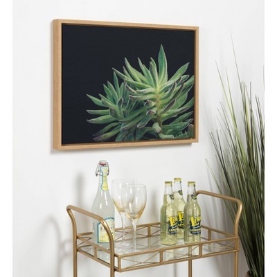 Natural Framed Canvas Print of Succulent 13, 18" x 24"