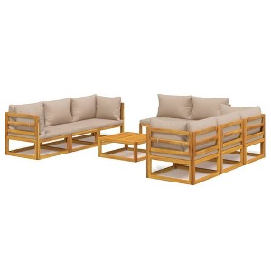 vidaXL Garden Lounge Set Taupe Solid Acacia wood Large Modular - 1 of 4