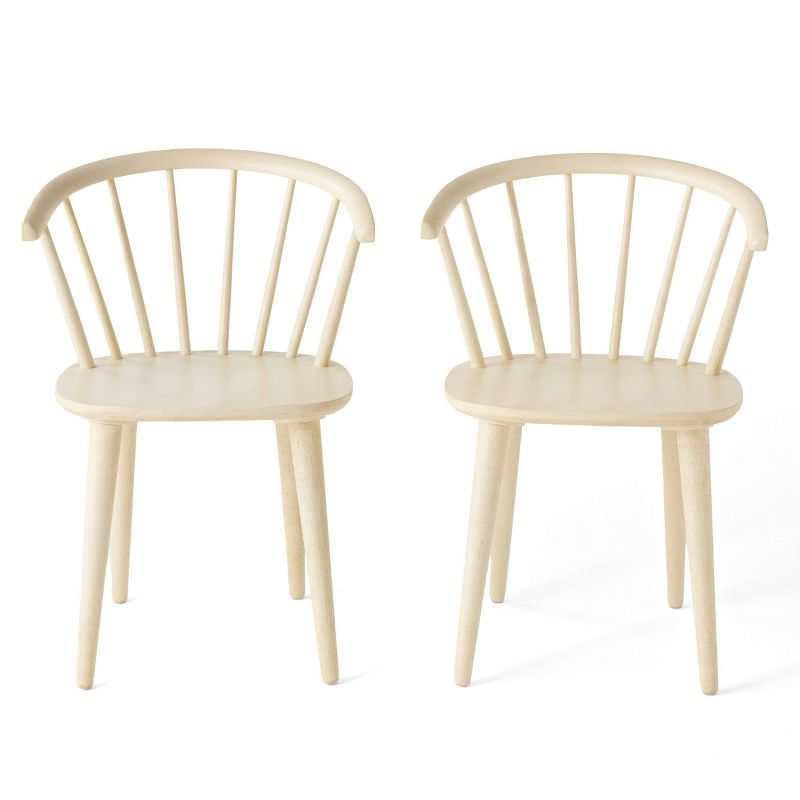 Set of 2 Countryside Rounded Back Spindle Wood Dining Chair Antique White - Christopher Knight Home, 6 of 10