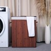 Orieon 28 Gal Laundry Basket with Lid – Large Foldable Bamboo Hamper with Handles & Removable Liner Bag, Brown. - 4 of 4