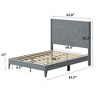 FUFU&GAGA Queen - Size Upholstered Platform Bed with Polyester Fabric Headboard - Modern Bedroom Centerpiece - 2 of 4