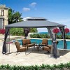 13x10 FT Outdoor Patio Gazebo Canopy,Canopy With Double Layer Roof And Mosquito Net,Removable Mesh,Metal Garden Large Space Canopy-Coolbibila - 2 of 4