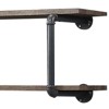SEVOBAL Utility Storage Shelves Industrial 2 Tier Wall Shelf with Shelves and Metal Frame for Living Room, Natural Gray, 39.5"*11.5"*14.5" - 3 of 4
