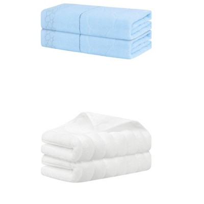 REGALWOVEN Bathroom Gym SPA Cotton Soft Absorbent Bath Hands Towel Set 2 Pcs