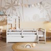Wood Twin House Bed, Guardrail, Drawer - White - 2 of 3
