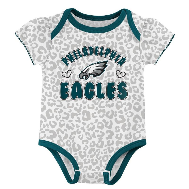 NFL Philadelphia Eagles Baby Girls&#39; Onesies 3pk Set, 2 of 5