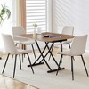 Dining Table Sets, Modern Minimalist Multifunctional Lift Table Sets, 1Table+4 Chairs, Rectangular Coffee Table Sets - 2 of 4