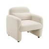 PAGED Boucle Accent Chairs,Arm Chair with 1 Matching Pillow and Plywood Frame,Comfy Chairs for Living Room,Bedroom - 3 of 4