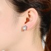 Guili Sterling Silver Geometric Stud Earrings with Cubic Zirconia – A Sleek and Modern Design That Blends Minimalist Elegance with Timeless Sparkle - 2 of 3