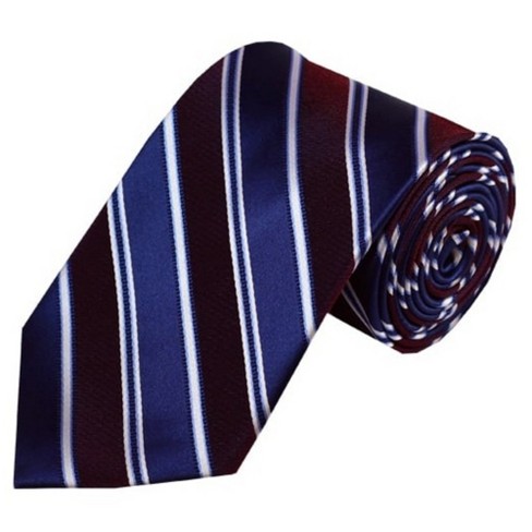 Thedappertie Men's Maroon, Navy And White Stripe 3.25 Inch Wide 58 Inch ...